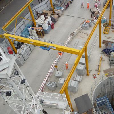 overhead crane photo from the air
