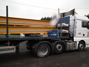 transporting an overhead crnae